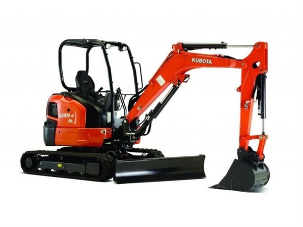 Excavator White background